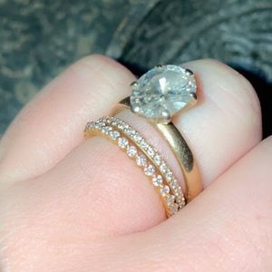 10k Yellow Gold - Moissanite Eternity Band - Size 6